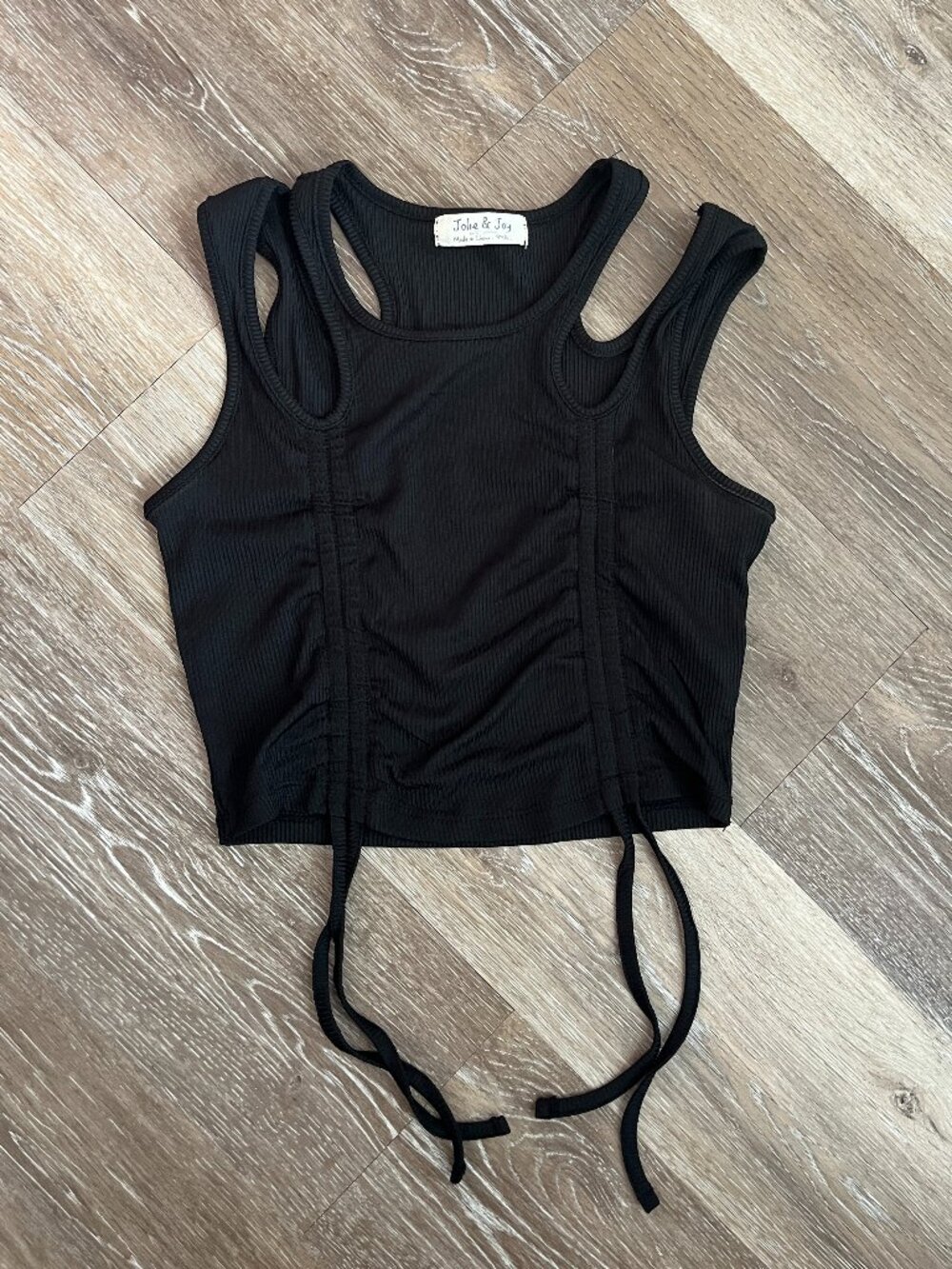Black Tie Cropped Top
